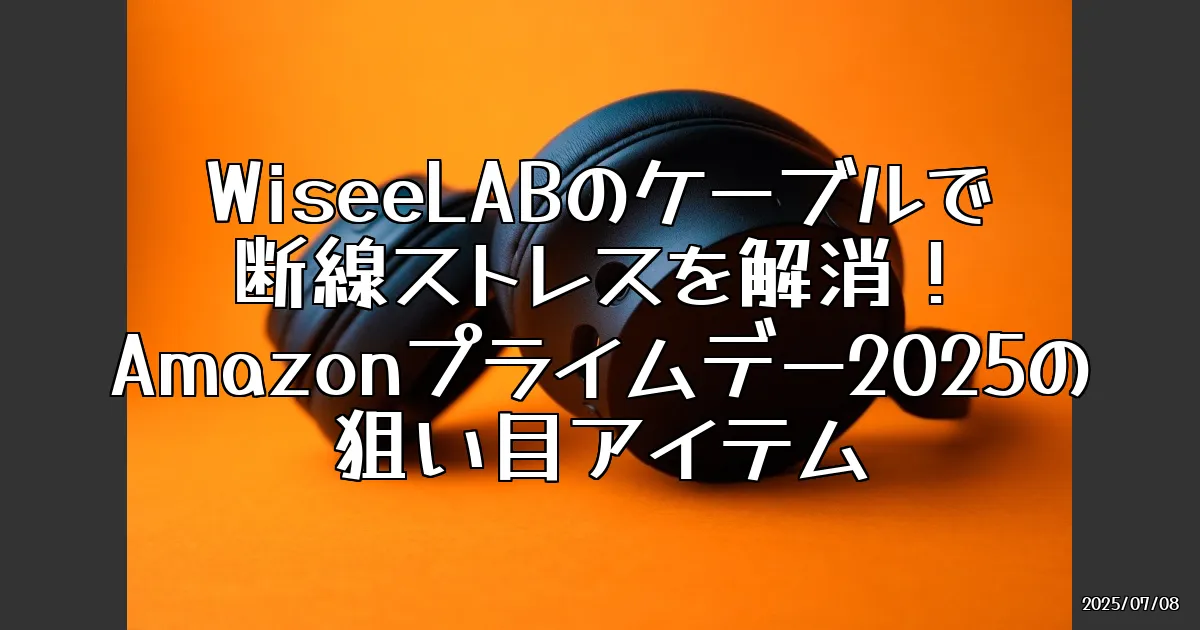 EyeCatch:WiseeLABのケーブルで断線ストレスを解消！Amazonプライムデー2025の狙い目アイテム