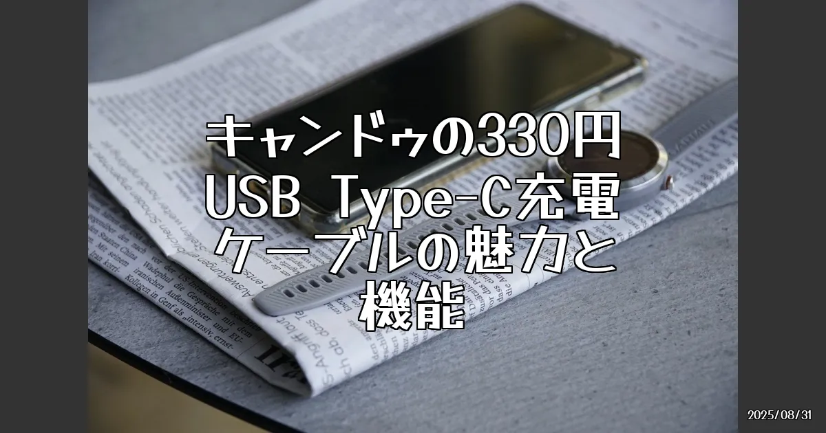 EyeCatch:キャンドゥの330円USB Type-C充電ケーブルが熱い！