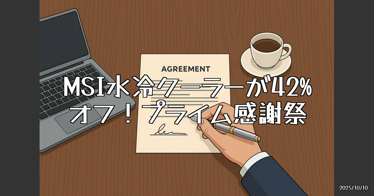 EyeCatch:MSIの水冷クーラーが42%オフ！プライム感謝祭の狙い目アイテム