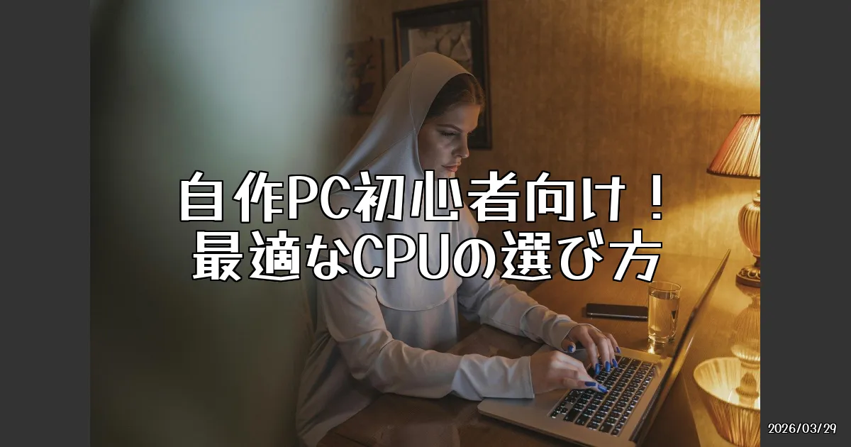 EyeCatch:自作PC初心者向け！最適なCPUの選び方
